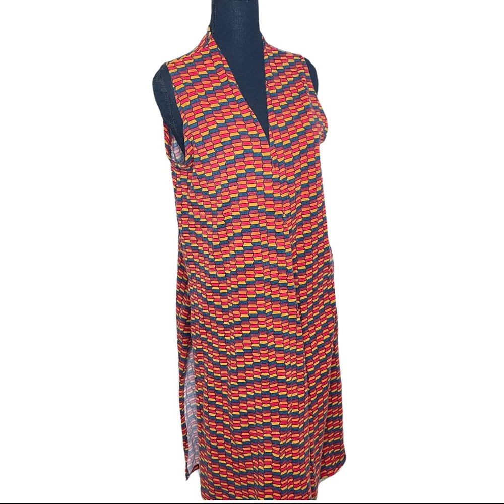 LuLaRoe Multicolor Geometric Print Shift cardigan Knee Length Size M